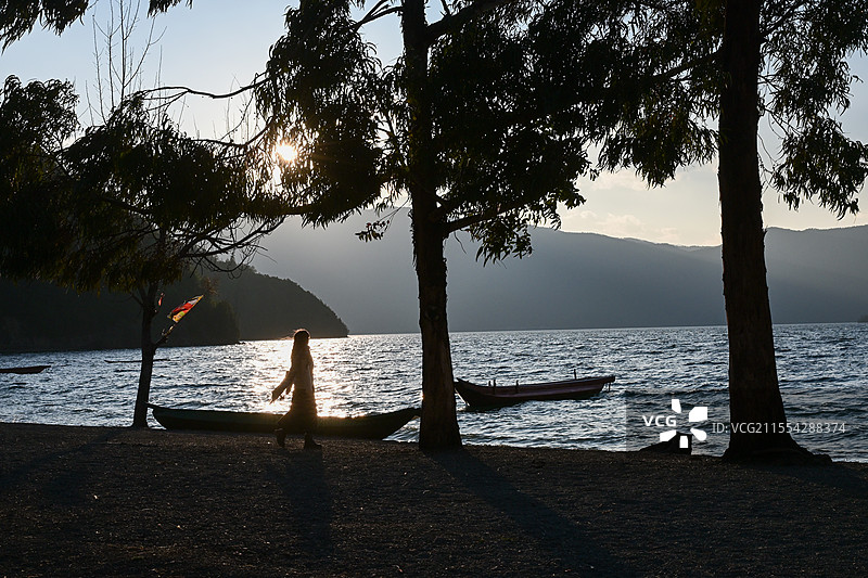 泸沽湖女神湾图片素材