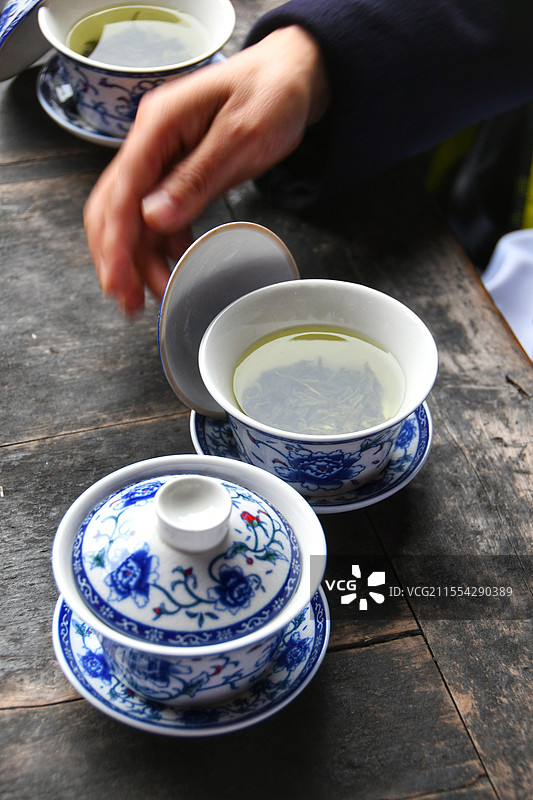 盖碗茶 重庆铜梁安居古城图片素材