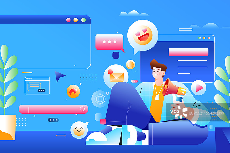 卡通互联网金融诈骗反诈宣传科普投资电信骗局提示风险安全盾牌银行转账职业商务办公电商消费渐变矢量插画图片素材