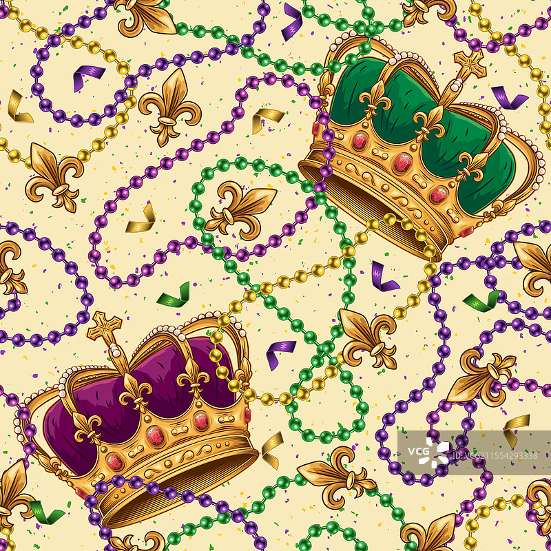 狂欢节图案与帝国皇冠珠子图片素材