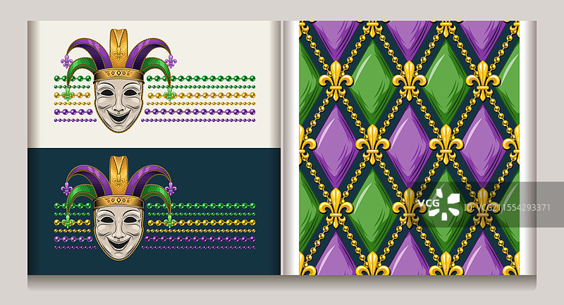 几何风格的狂欢节传统图案标签图片素材