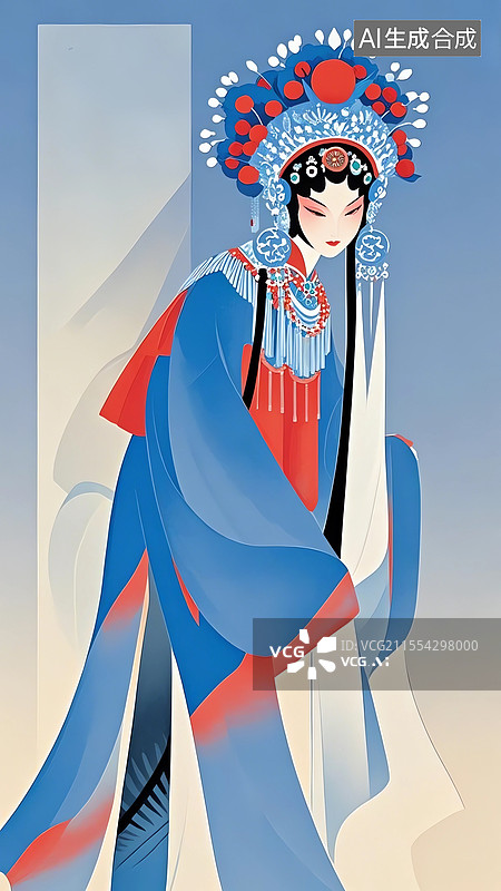 【AI数字艺术】中国风戏剧人物肖像图片素材