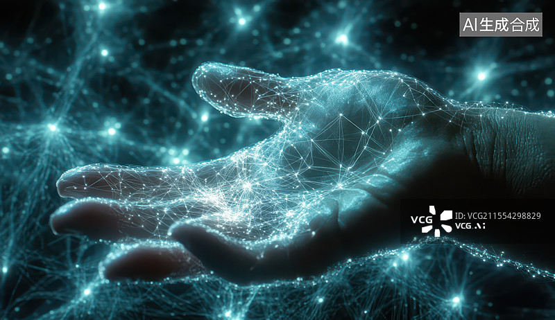 【AI数字艺术】一手掌握科技数据万物互联图片素材