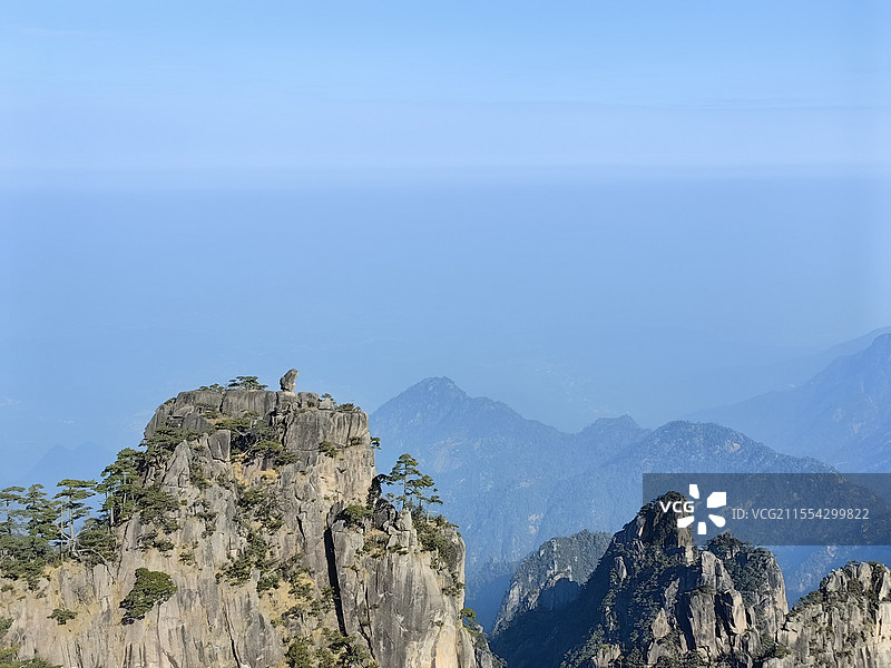 黄山景区奇石猴子观海图片素材