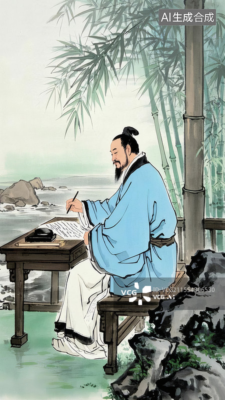 【AI数字艺术】王羲之兰亭集序图图片素材