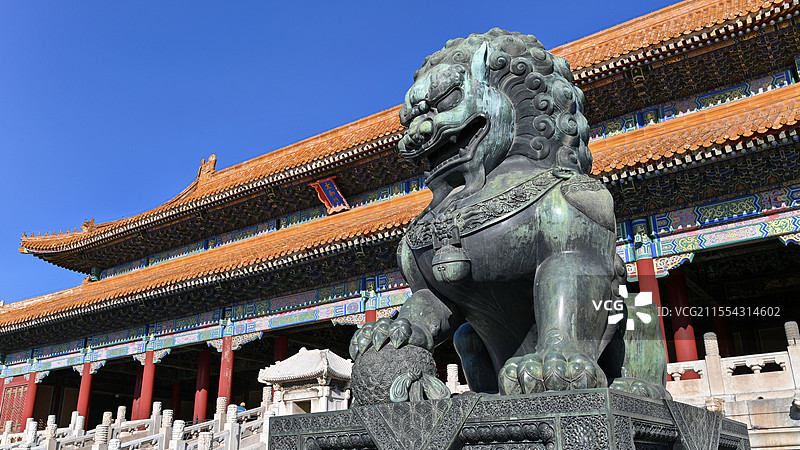 故宫门前 铜狮子图片素材