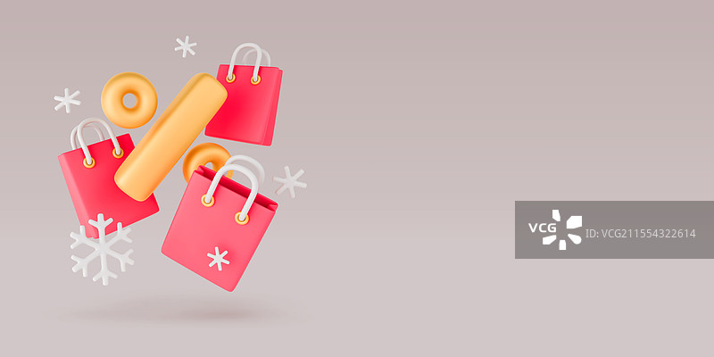 冬季促销3D横幅图片素材