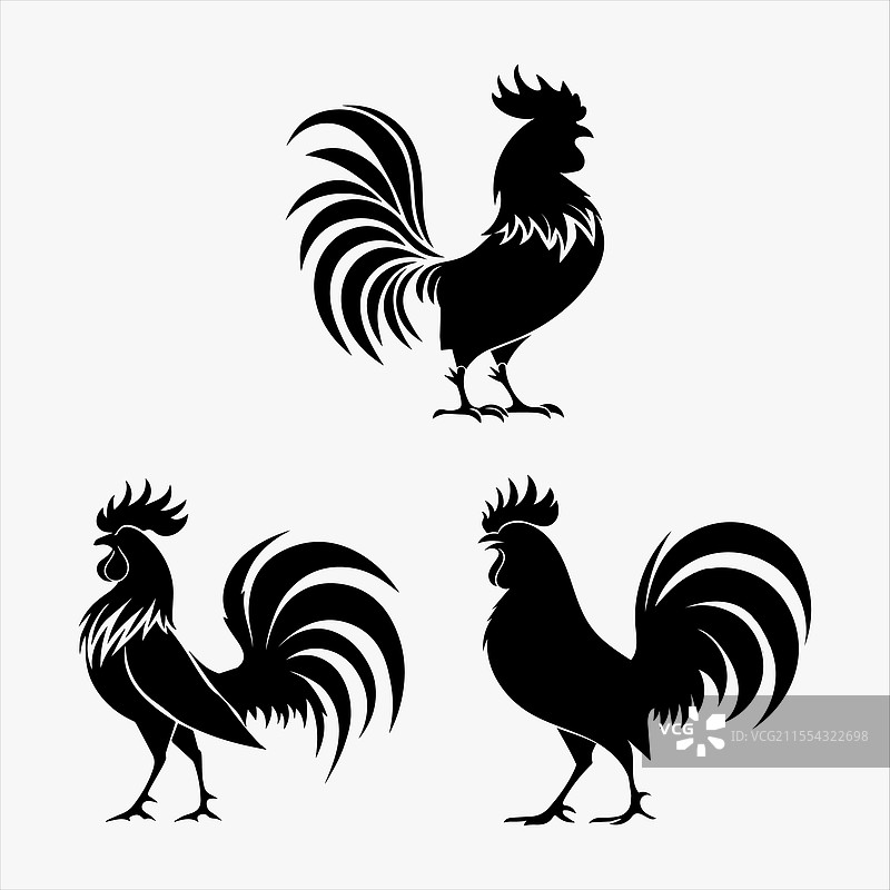 公鸡剪影图片素材
