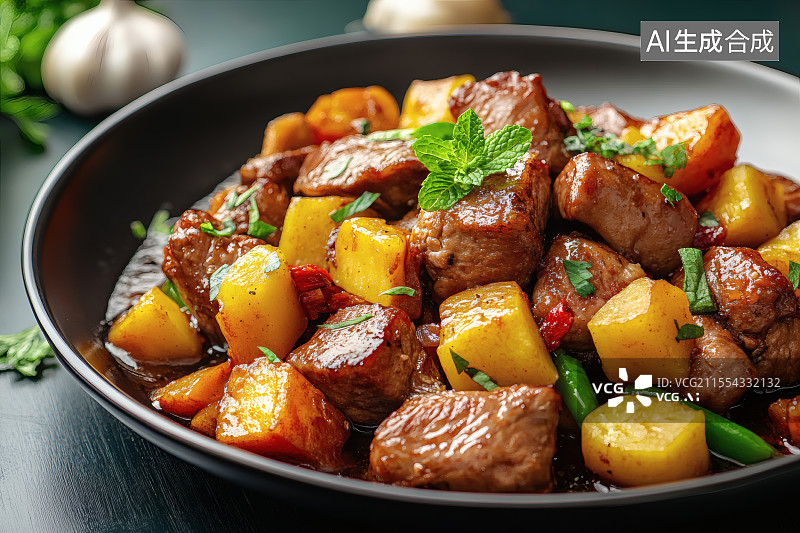 【AI数字艺术】中餐美食-土豆烧牛肉图片素材