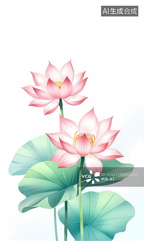 【AI数字艺术】水中花出淤泥而不染图片素材