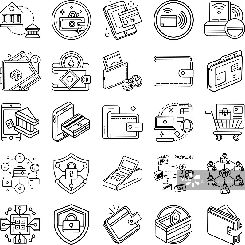 数字支付方式在线银行图片素材