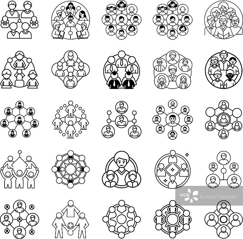 网络协作团队图标群体动态图片素材