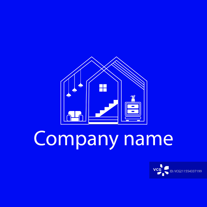 极简抽象家居室内标志设计图片素材