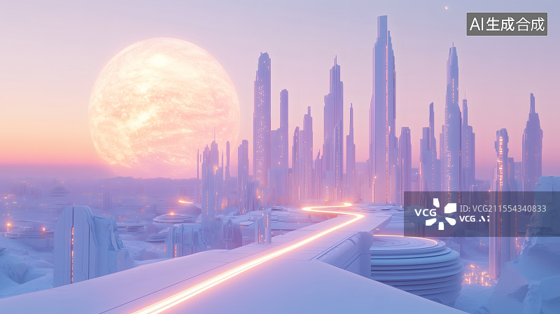 【AI数字艺术】3D赛博未来城市图片素材
