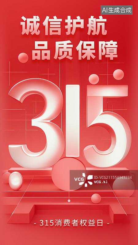 【AI数字艺术】315消费者权益日节日海报图片素材