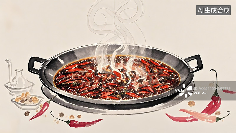【AI数字艺术】重庆火锅图片素材