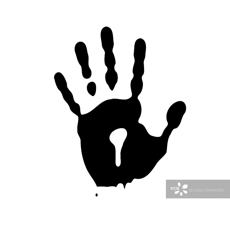 白色背景上的黑色手印图片素材