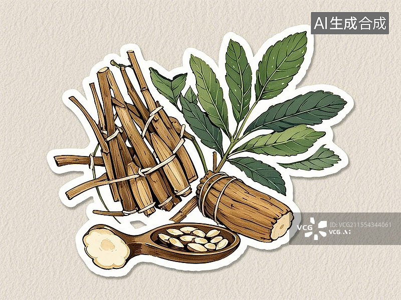 【AI数字艺术】中药材丹参图片素材