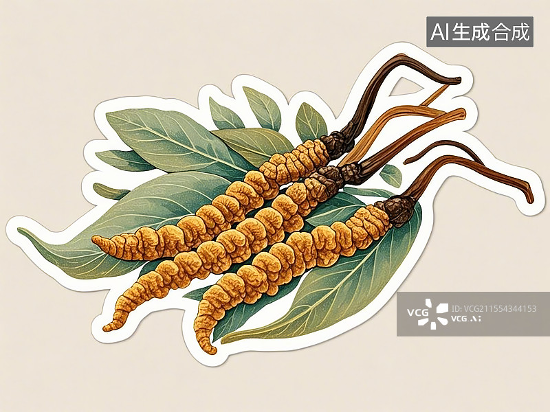 【AI数字艺术】中药材冬虫夏草图片素材