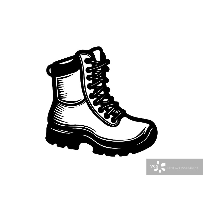 黑白色的工作靴图片素材