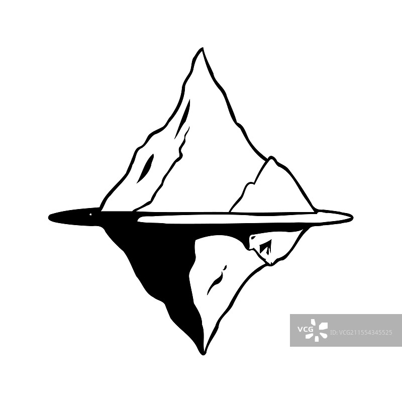 黑白色的冰山图片素材