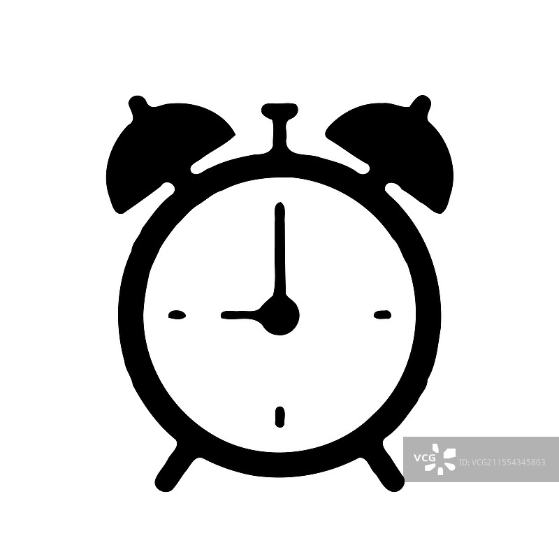 黑白闹钟图形图片素材