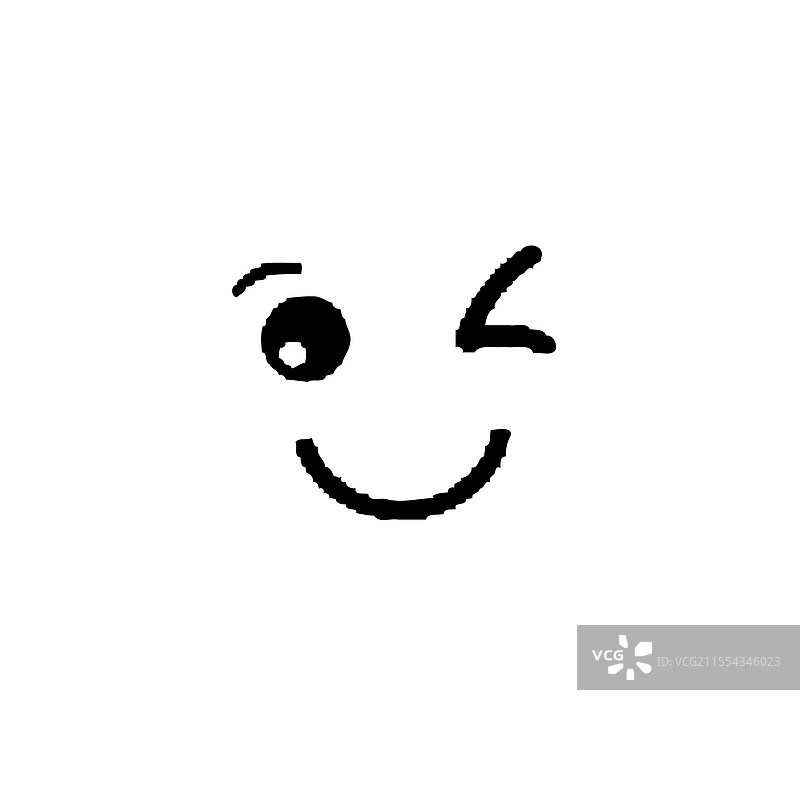 简单的眨眼表情符号绘画设计图片素材