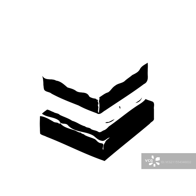 黑白冰淇淋三明治孤立摆放图片素材