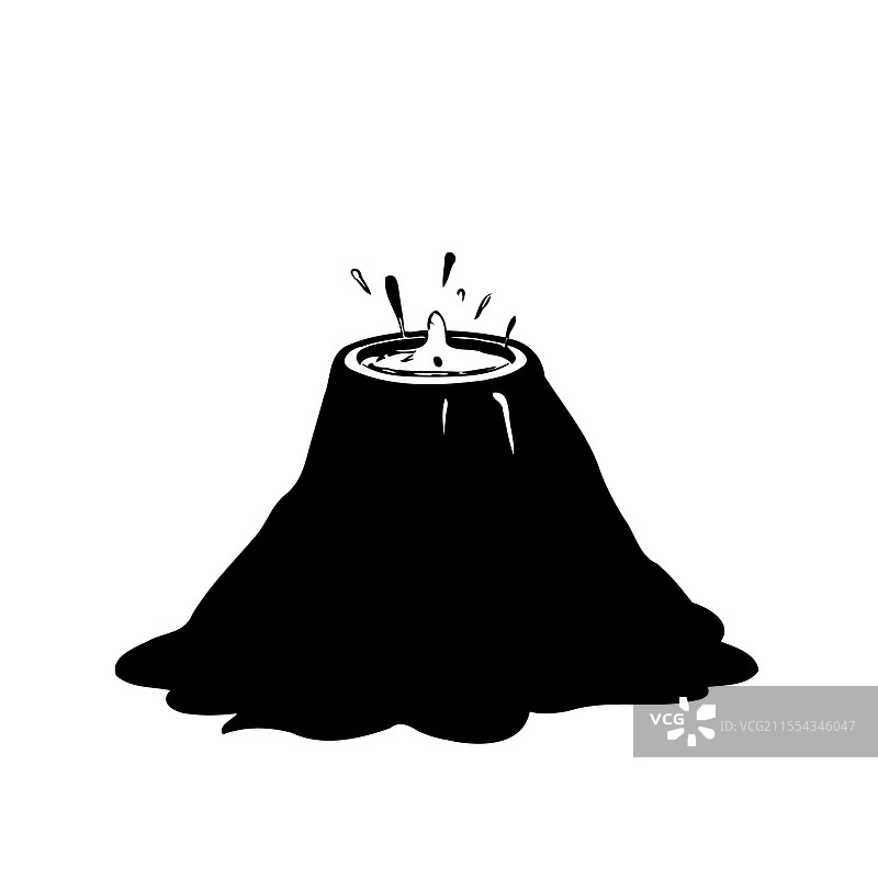 黑白火山喷发图片素材