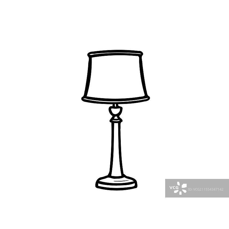 优雅的立灯素描，背景为白色图片素材
