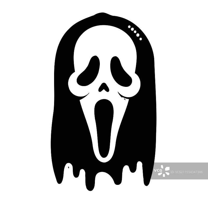 黑白色的万圣节鬼魂图标图片素材