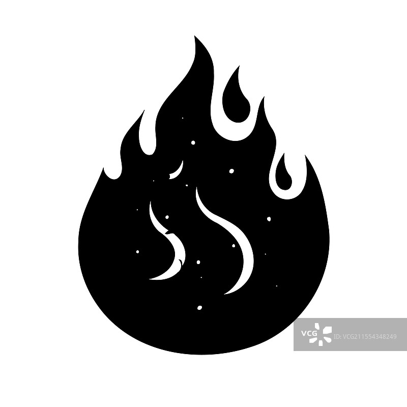 带有白色细节的风格化火焰图标图片素材