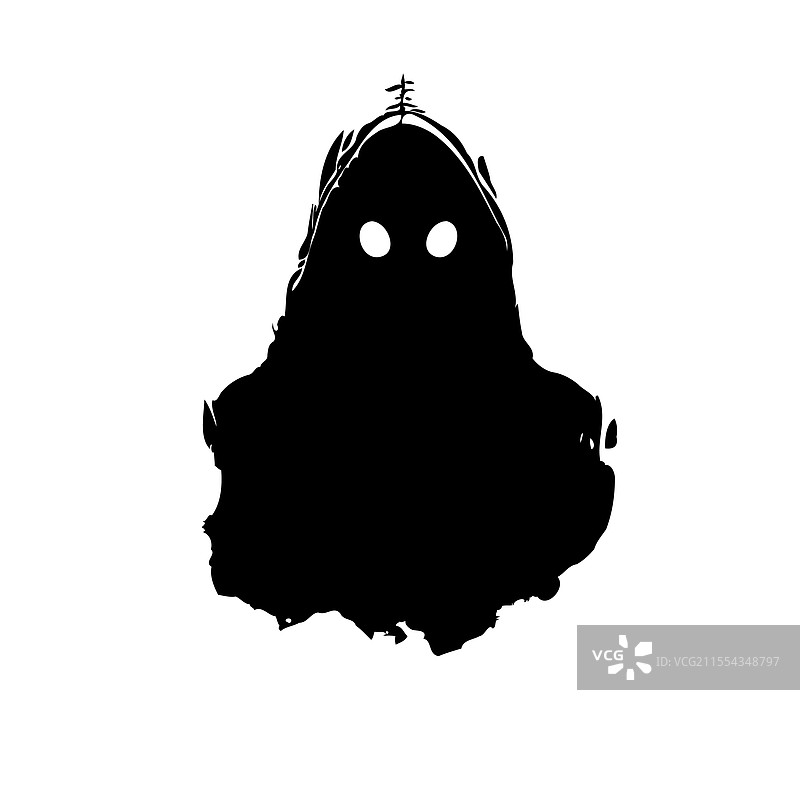 发光眼睛的幽灵剪影图片素材