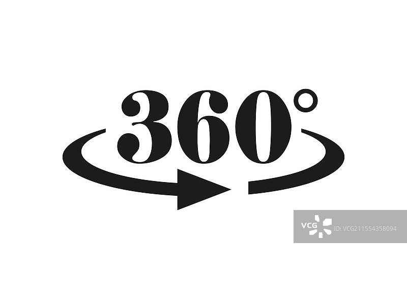 360度图标，平面风格，旋转符号图片素材