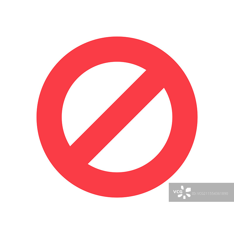 红色禁令图标符号，孤立在白色背景上图片素材