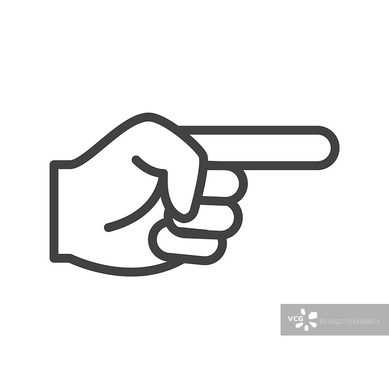 白色背景上的手指指示线条图标图片素材