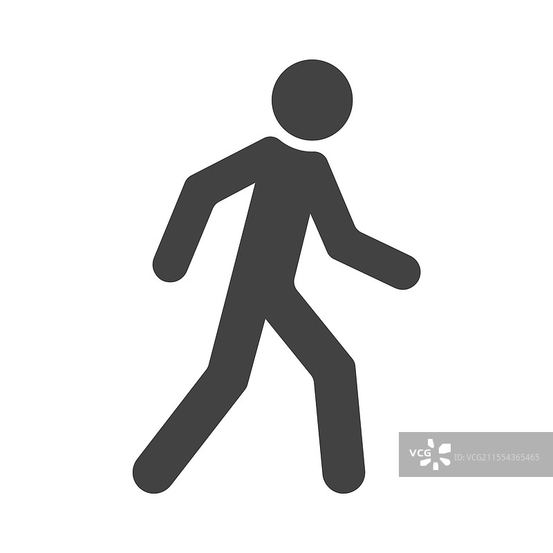 行人步行图标符号扁平设计图片素材