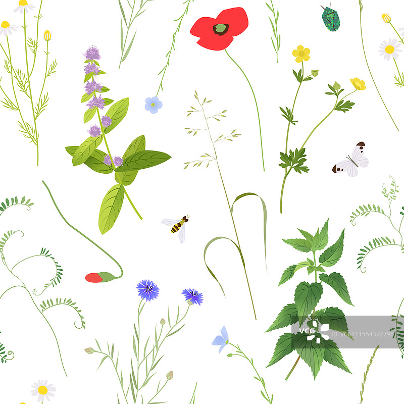 无割草五月无缝图案图片素材