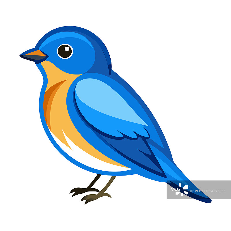 小蓝鸟卡通动物贴纸图片素材