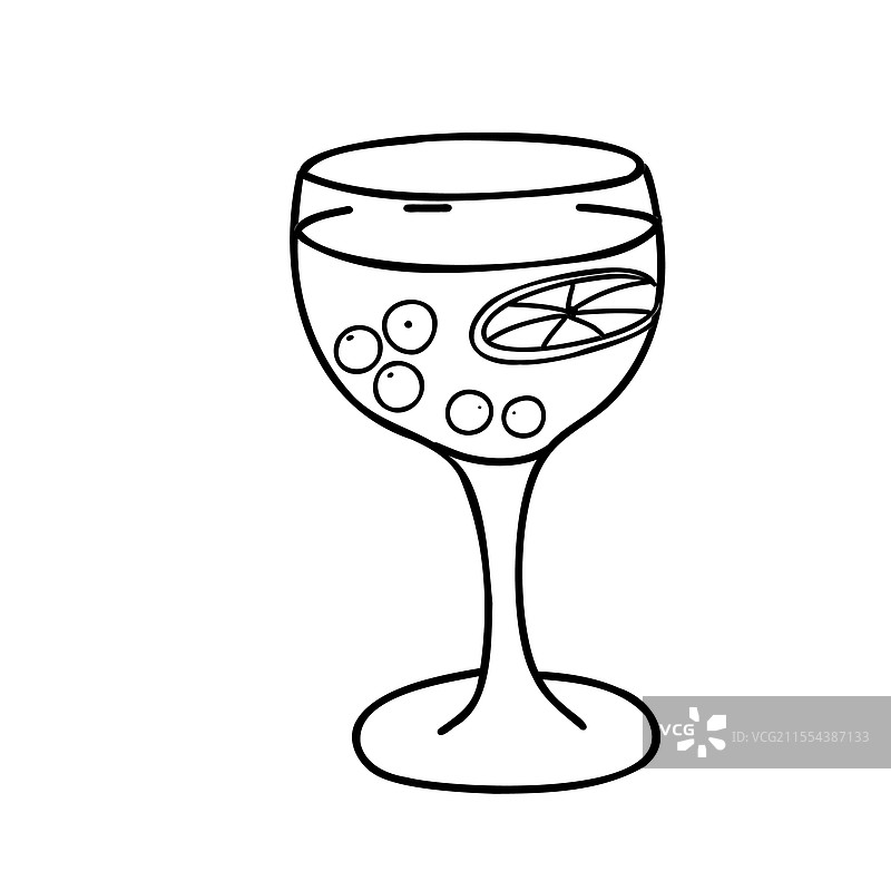 桑格利亚鸡尾酒杯，配有橙子和各种配料图片素材