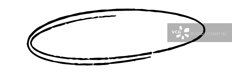 手绘椭圆框圆形涂鸦铅笔素描图片素材