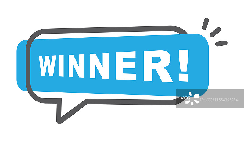 获胜者信息文字气泡 - 插图图片素材