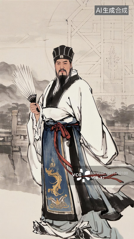 【AI数字艺术】诸葛亮出师图画像图片素材