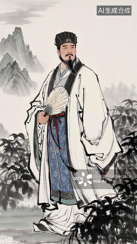 【AI数字艺术】诸葛亮出师图画像图片素材