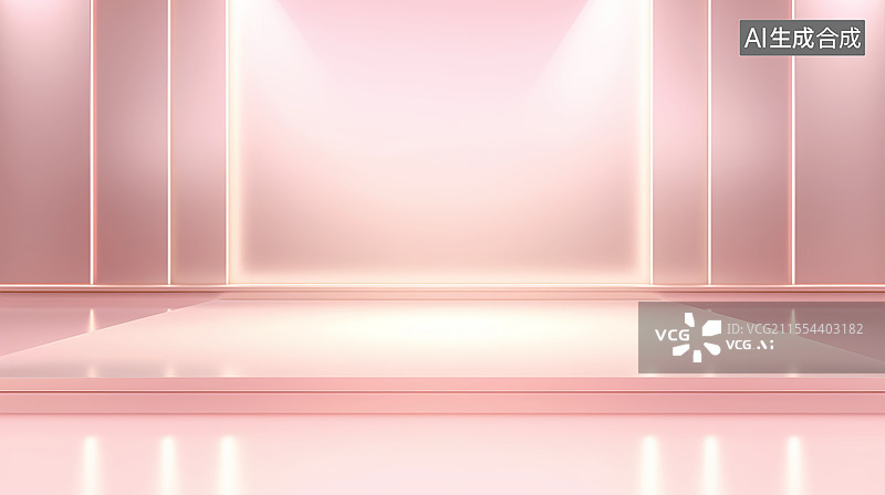 【AI数字艺术】七夕情人节婚礼家居粉色产品展台电商背景图片素材
