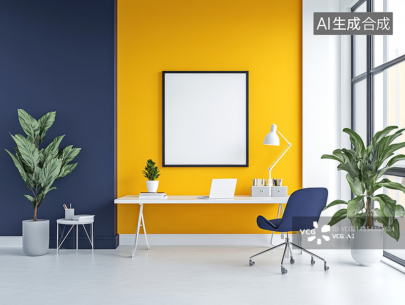 【AI数字艺术】现代办公室工作区图片素材