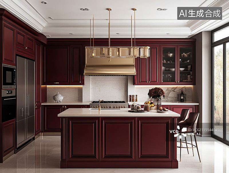 【AI数字艺术】豪华现代厨房设计图片素材