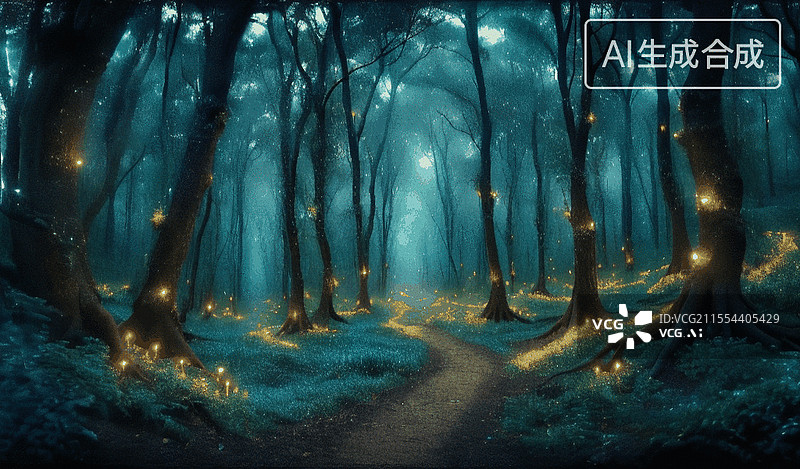 【AI数字艺术】梦幻森林图片素材