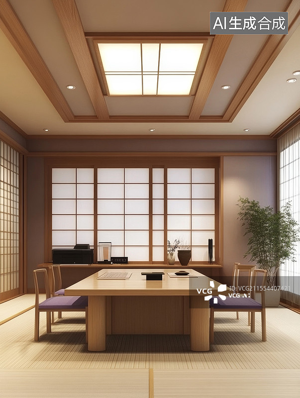 【AI数字艺术】日式风格的会议室图片素材