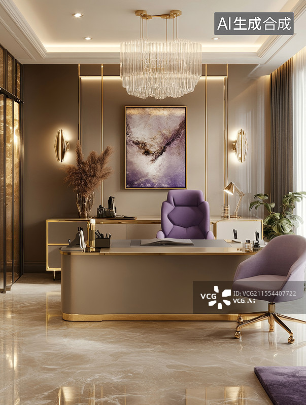 【AI数字艺术】豪华办公室内部设计图片素材